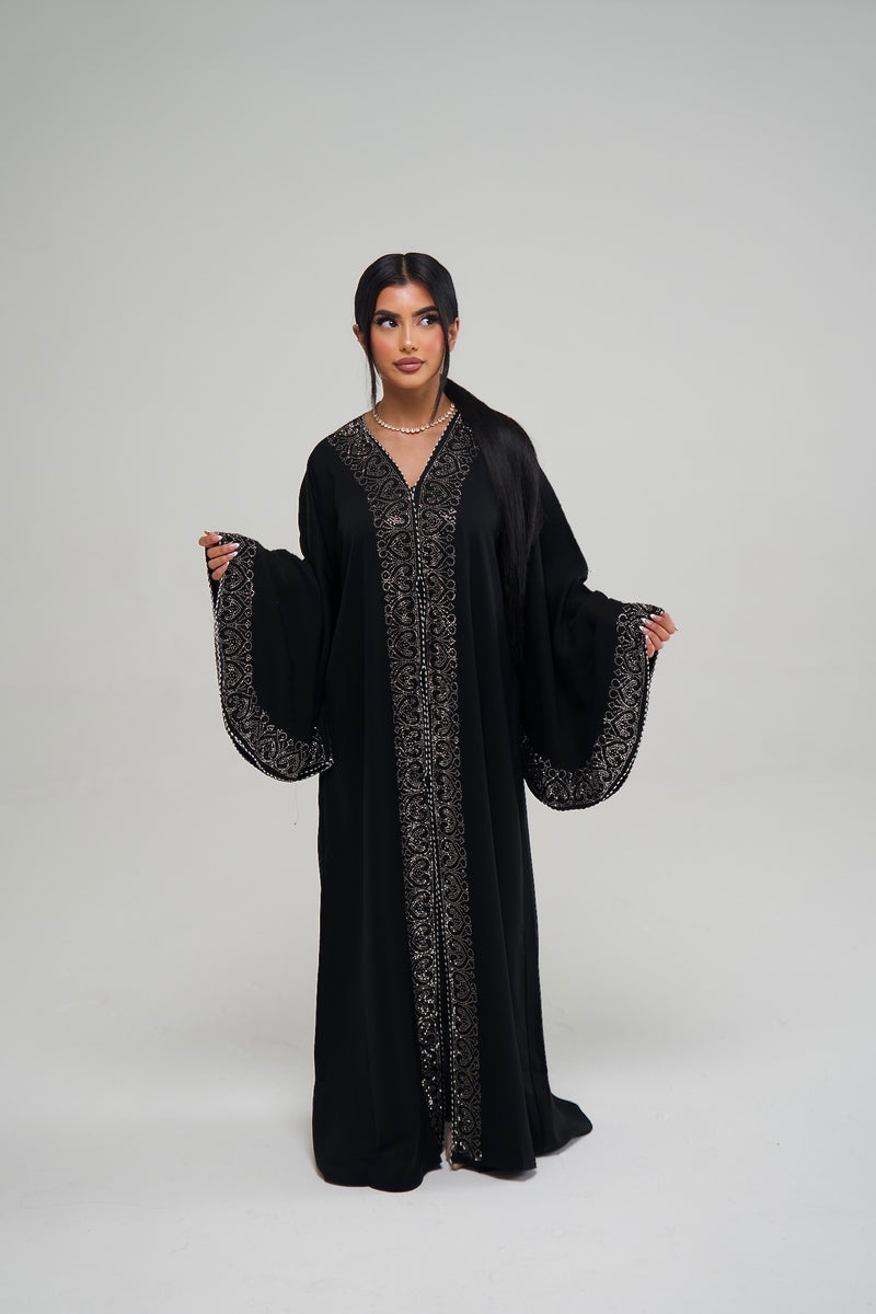 Classic Black Embellished Abaya