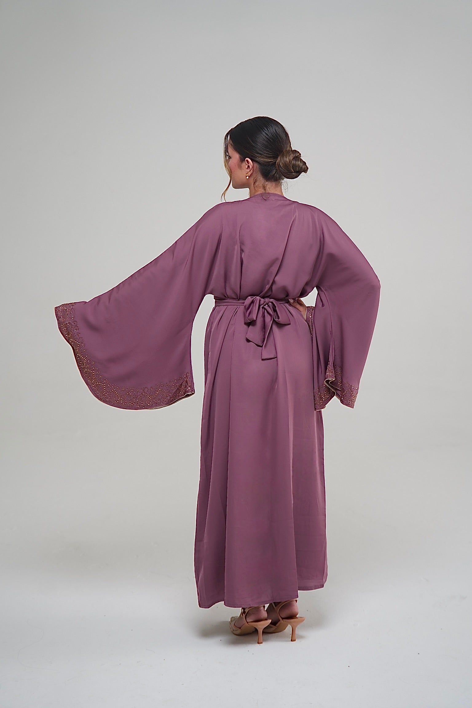 Deep Mauve Embellished Abaya