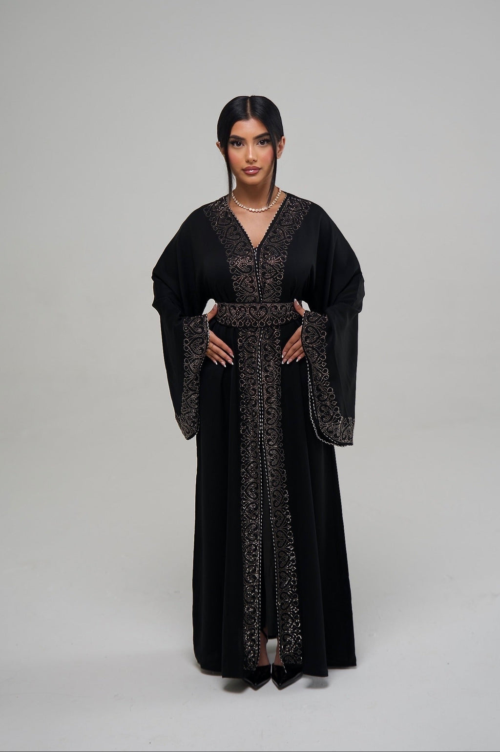 Classic Black Embellished Abaya